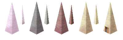 pylons made out of familiar materials